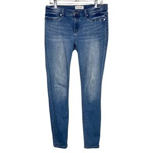 Henry & Belle Jeans Womens 12 31" Blue Super Skinny Leg Fading Whiskering Casual